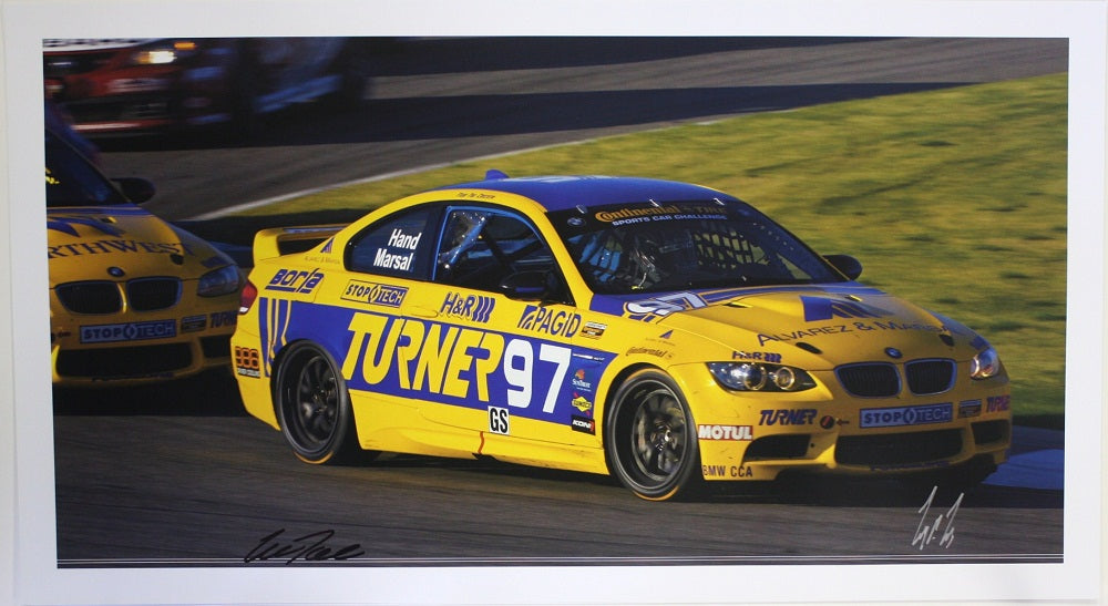 Autographed Poster - Turner Motorsport  - BMW E92 M3 #97 signed by Will Turner and Michael Marsal - BMW CCA Foundation