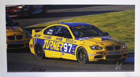 Autographed Poster - Turner Motorsport  - BMW E92 M3 #97 signed by Will Turner and Michael Marsal - BMW CCA Foundation