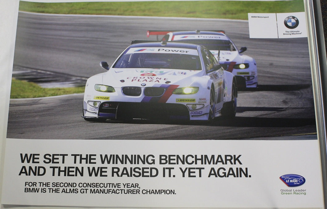 Poster - We Set The Winning Benchmark And Then We Raised It. Yet Again. BMW E92 M3 GT ALMS