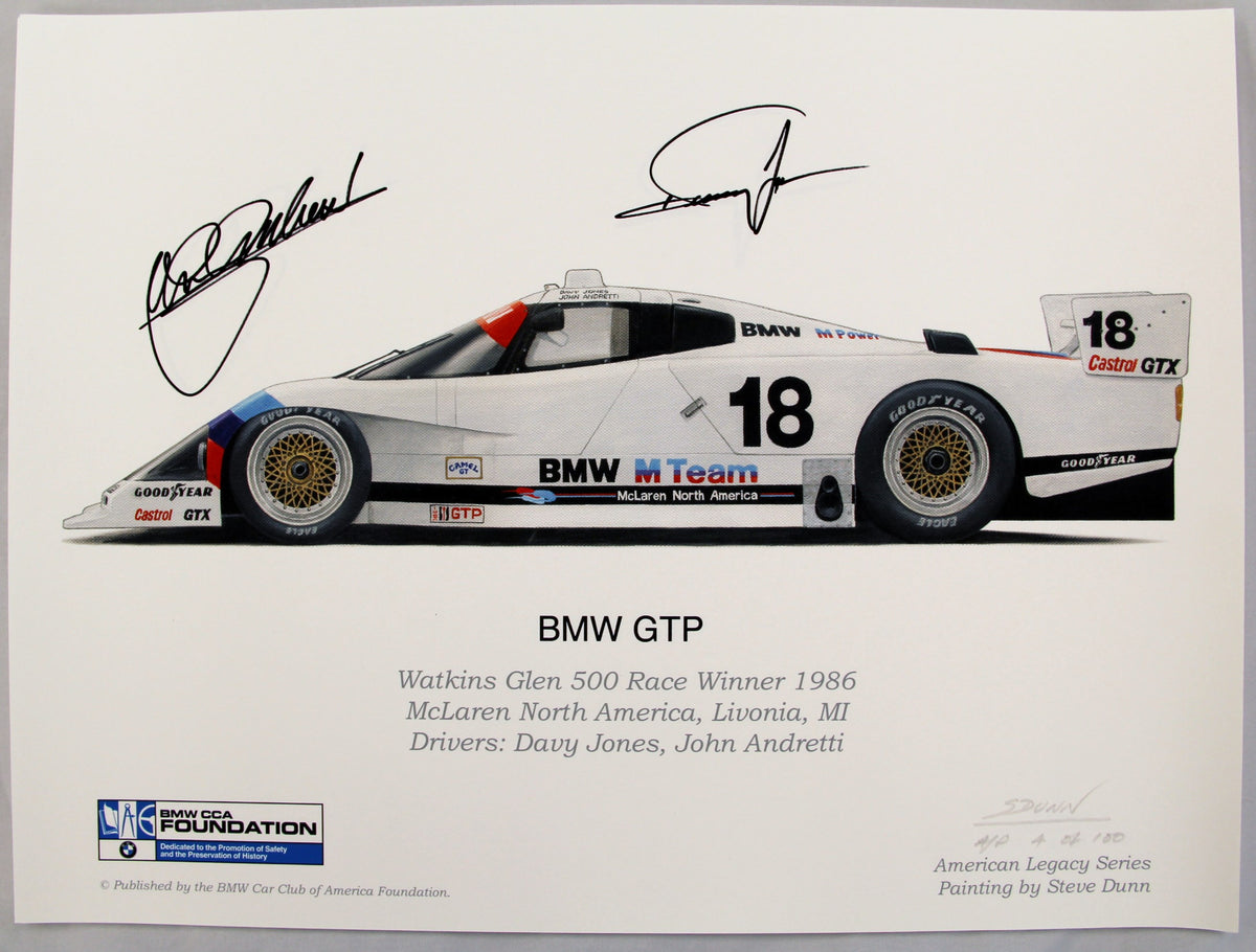 Autographed Print - BMW GTP 1986 Watkins Glen Print - BMW CCA Foundation