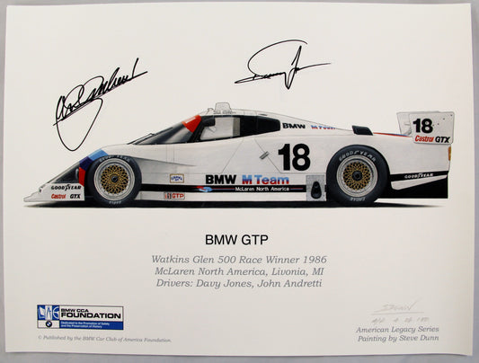 Autographed Print - BMW GTP 1986 Watkins Glen Print - BMW CCA Foundation
