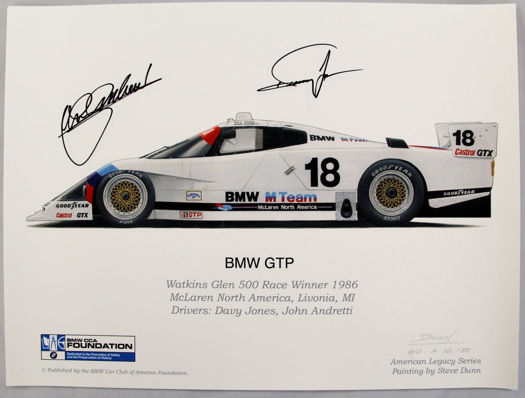 Autographed Print - BMW GTP 1986 Watkins Glen Print