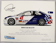 Load image into Gallery viewer, Autographed Print - BMW E46 M3 GTR - 2001 ALMS GT Championship Car