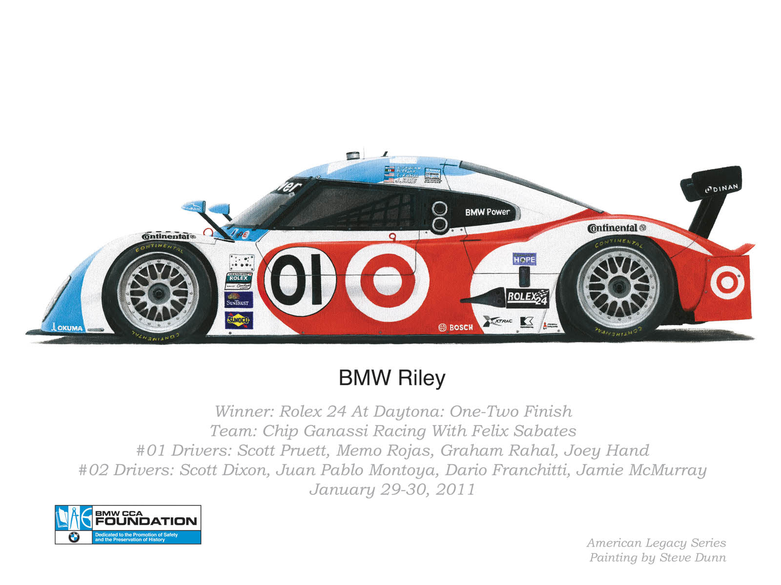 Print - BMW Riley - Winner of the 2011 Rolex 24 At Daytona Race - BMW CCA Foundation