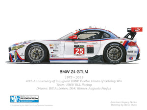 Print - BMW Z4 GTLM - 1975-2015 40th Anniversary Inagural BMW Twelve Hours of Sebring Win