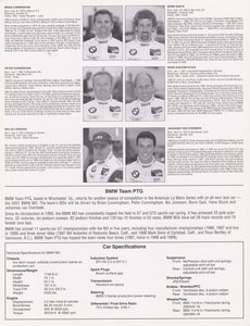 Signature Card - 2000 BMW Team PTG