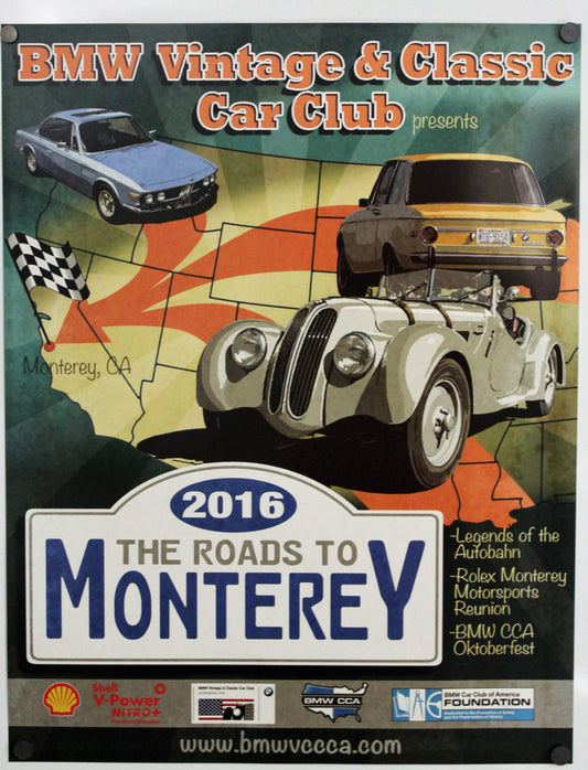 Poster-The Roads to Monterey Poster - BMW CCA Foundation