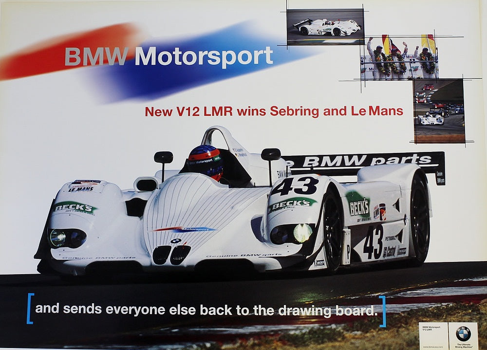 Poster - BMW Motorsport. New V12 LMR wins Sebring and LeMans - BMW CCA Foundation